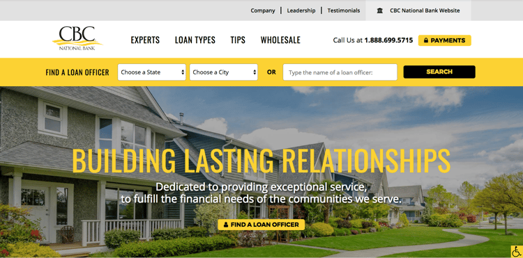 CBC National Bank's mortgage banking division has launched a new website that is designed to enhance the borrower's online experience.